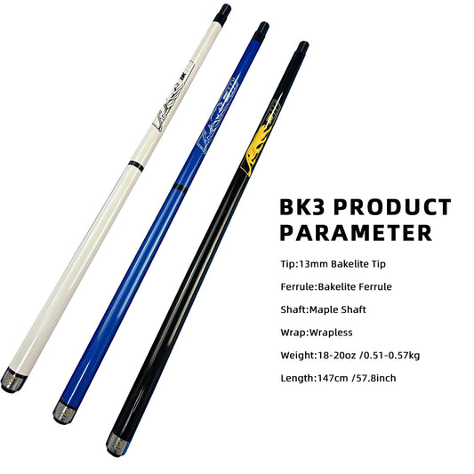【3142】BK3 Wrapless Maple Shaft Break Jump Cue