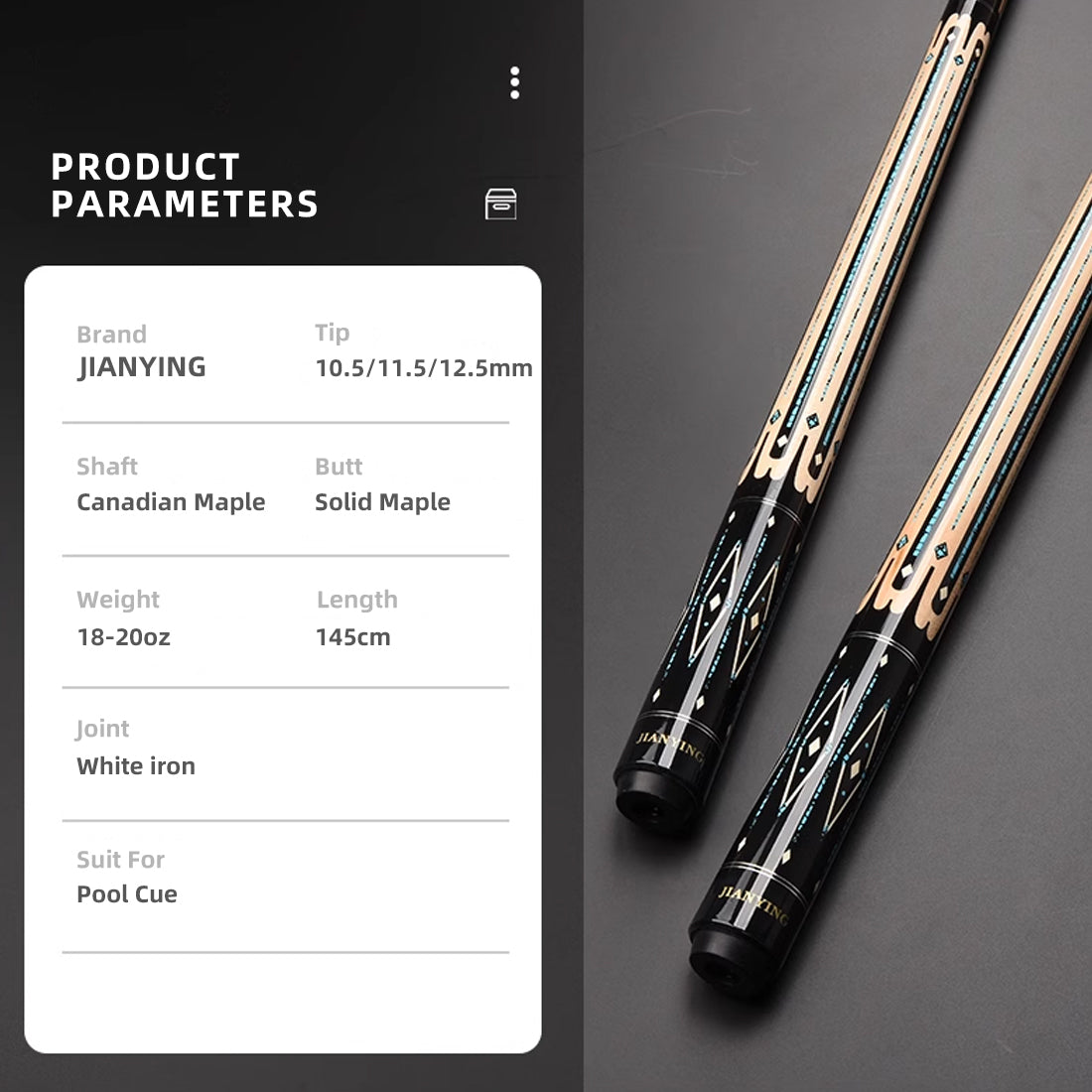 【Jianying】JY53 10.5/11.5/12.5mm Pool Cue