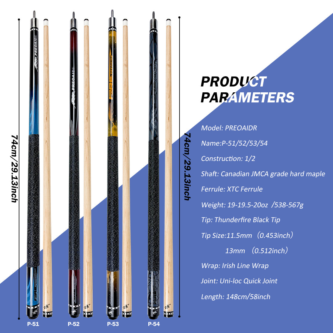 【3142】P-51 Series Pool Cue