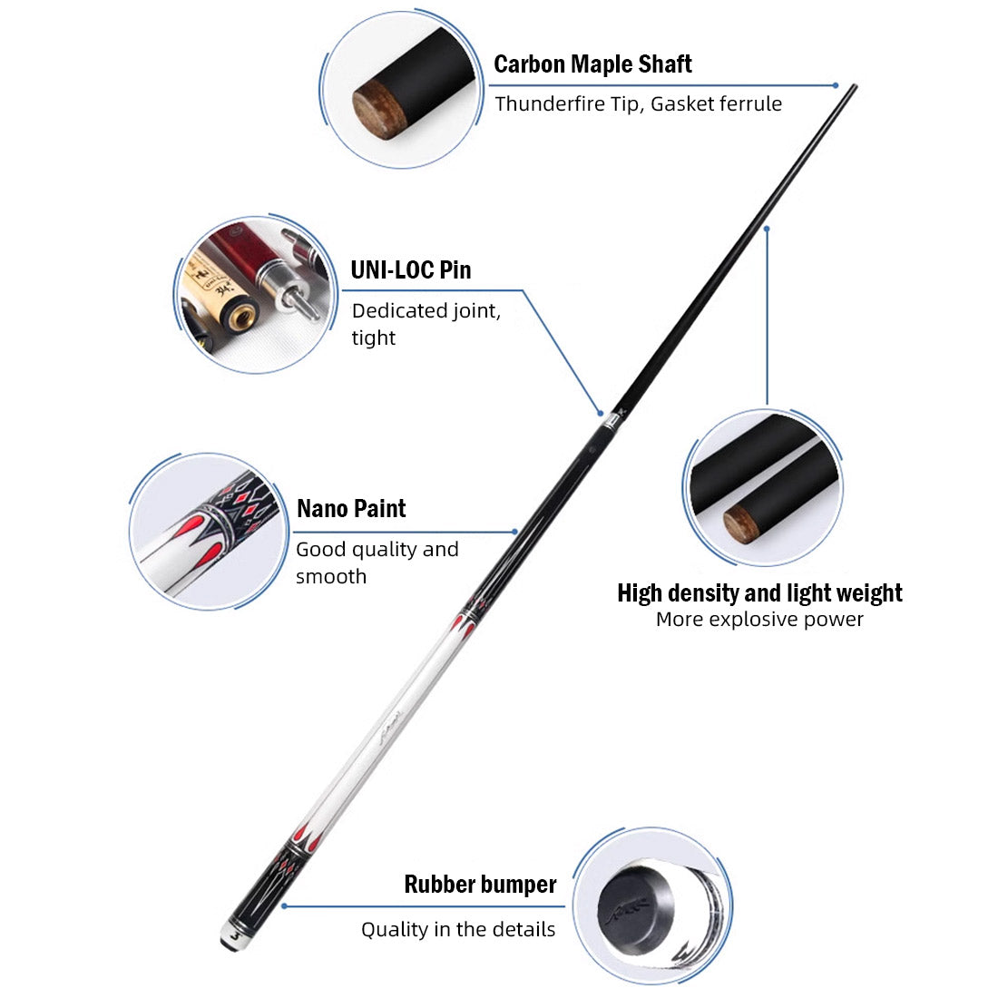 【3142】Angle 12.5/11.8mm Pool Cue